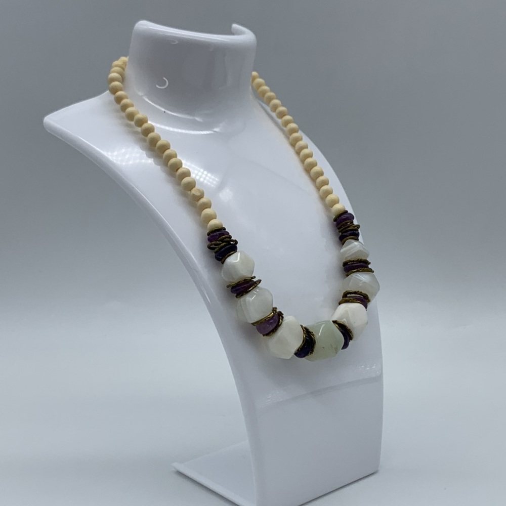 Quartzite Amethyst Natural Stone Graduated Necklace